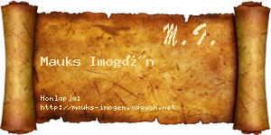 Mauks Imogén névjegykártya